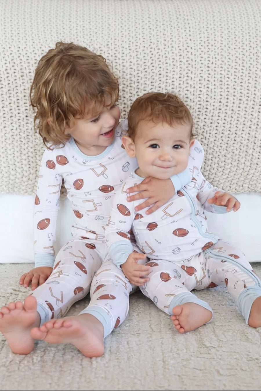Caden Lane Tiny Touchdowns Two-Piece Pajama Set