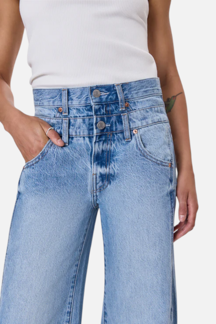 Pistola Women's Caleb High Rise Stacked Waist Jean in Era