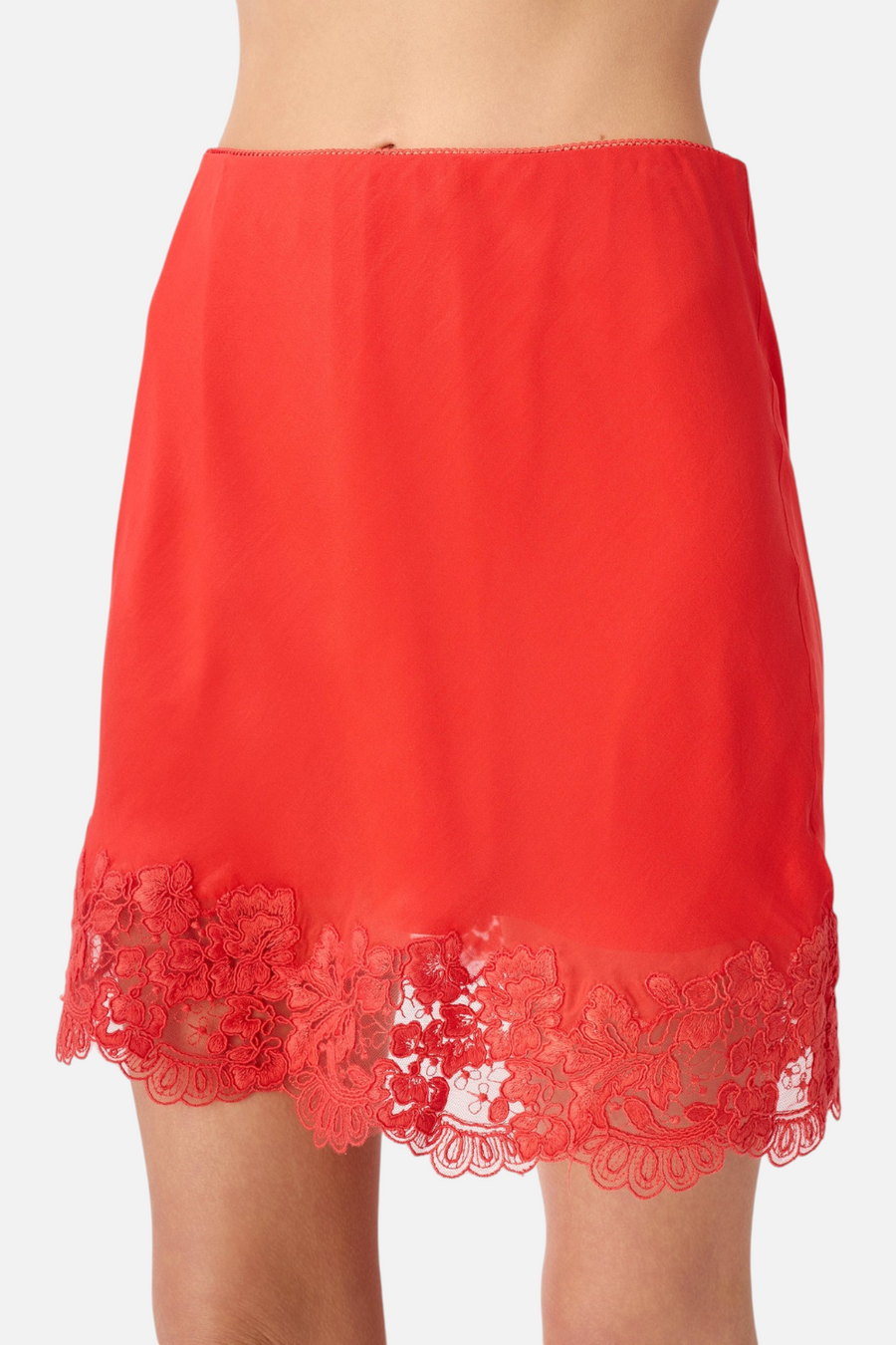 Cami NYC Inez Silk Mini Skirt in Goji Red