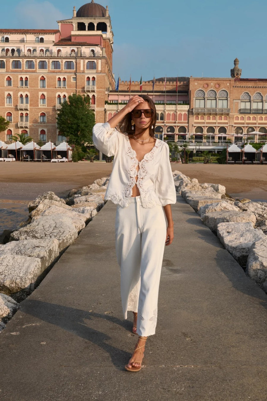 Cami NYC Yuri Blouse in Macadamia