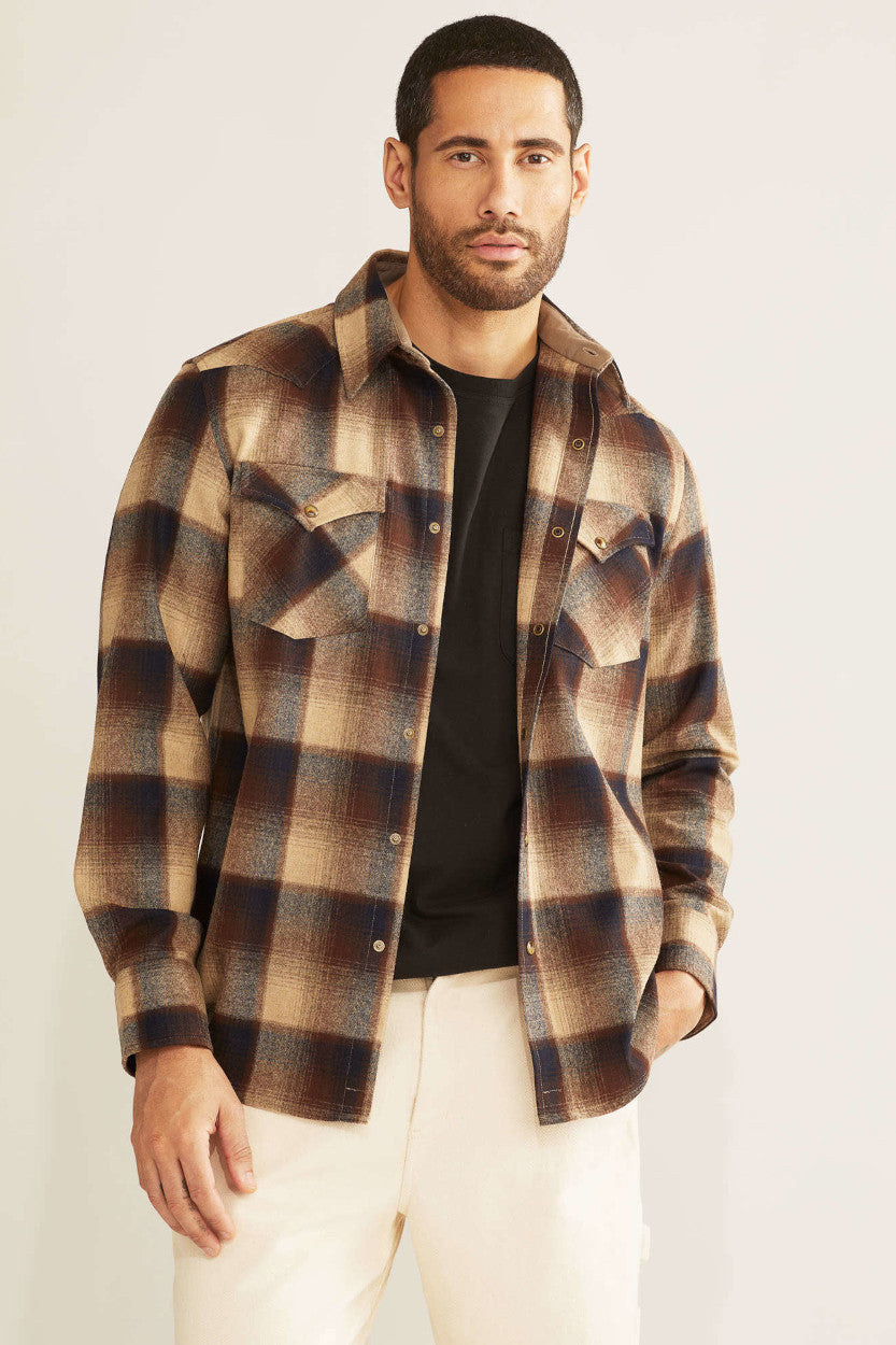 Pendleton Canyon Shirt | Brown Navy Ombre – CHROME