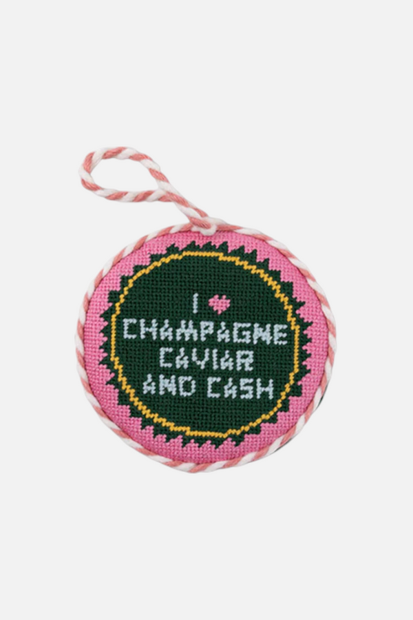 Furbish Caviar Cash Needlepoint Ornament