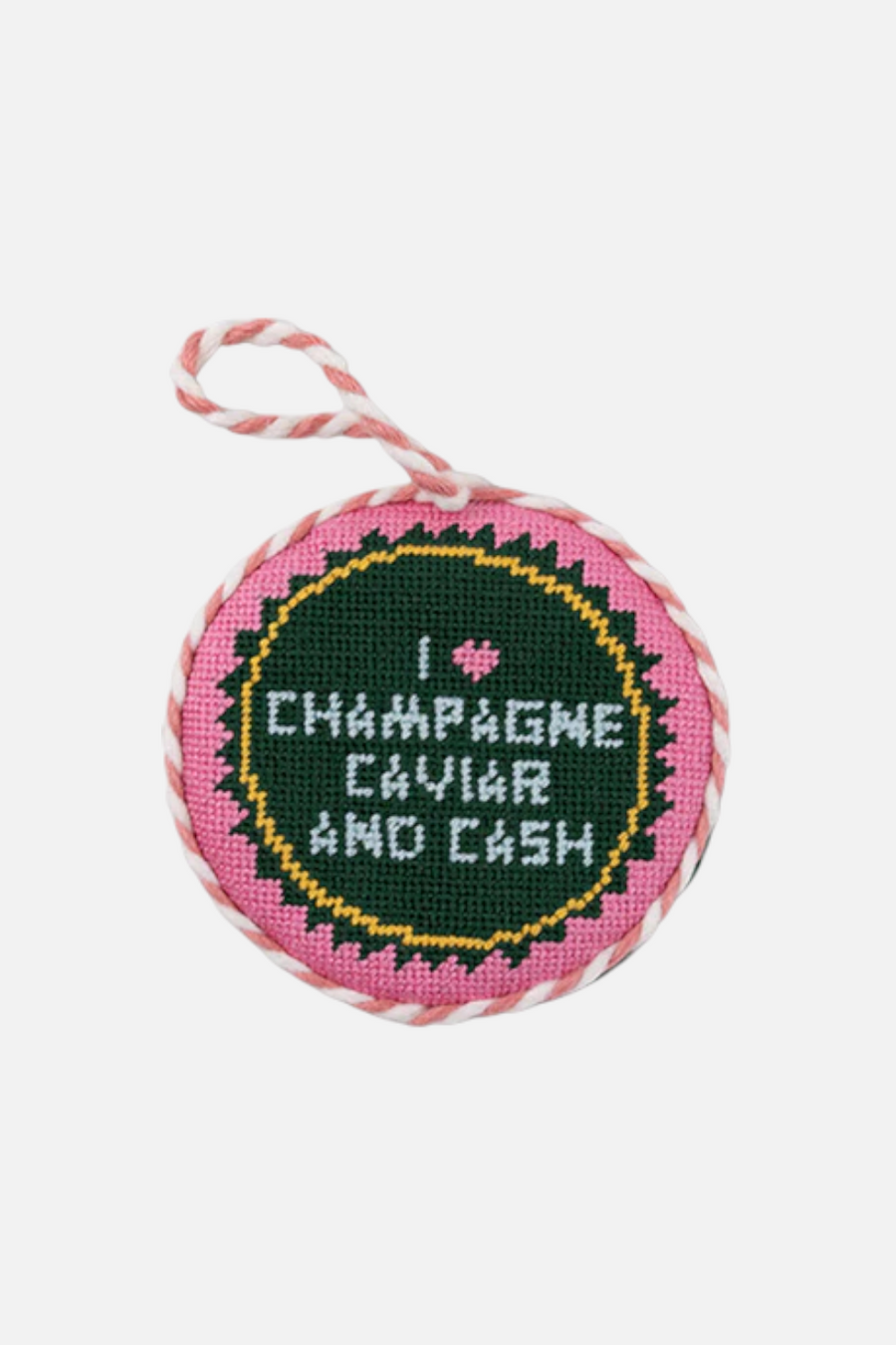 Furbish Caviar Cash Needlepoint Ornament