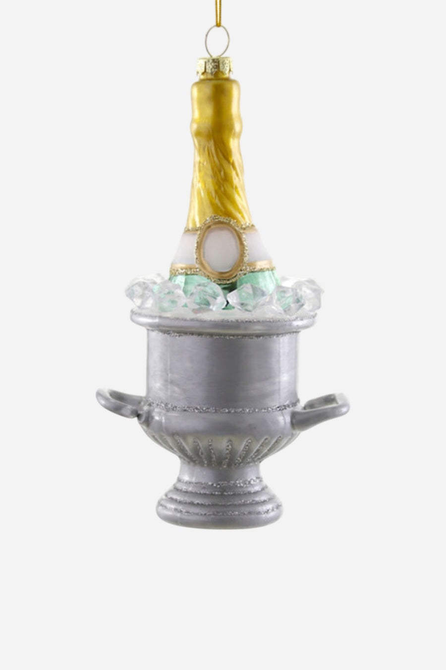 Champagne On Ice Blue Ornament