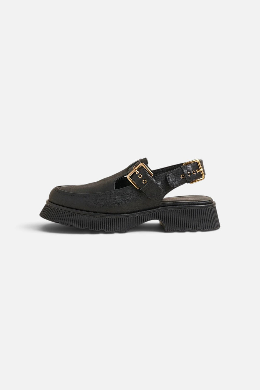Charlotte Stone Aubrey Slingback Loafer in black leather