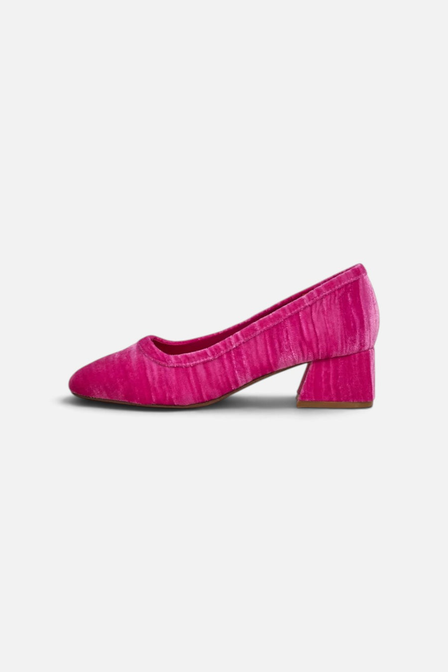 Charlotte Stone Poppie Heel in Fandango Pink velvet, alternate view 2