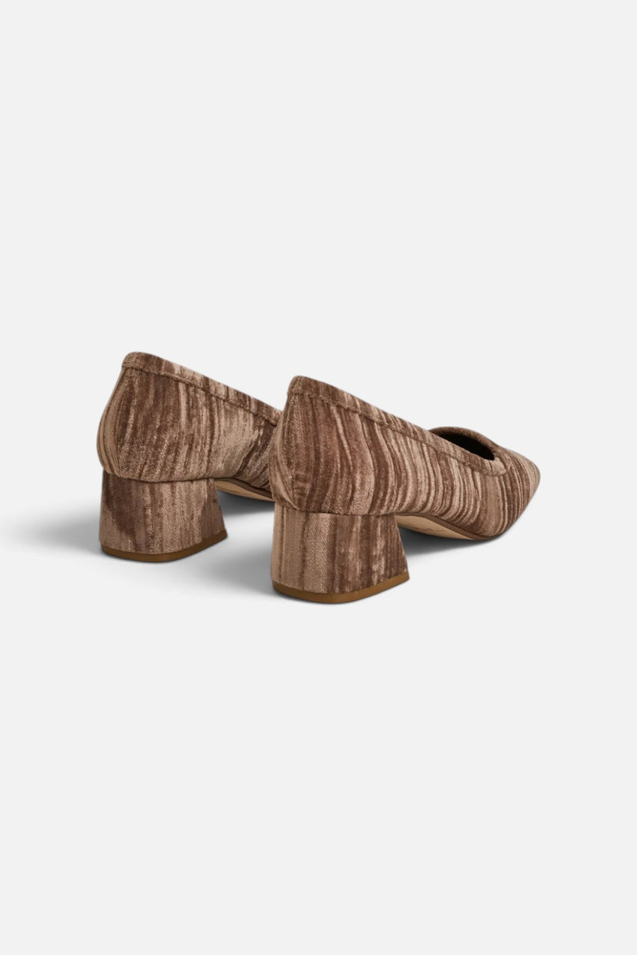 Charlotte Stone Poppie Heel in Fog light tan velvet, alternate view 5