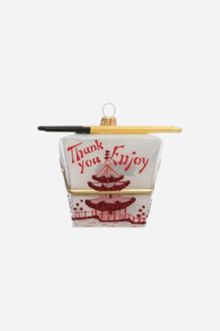 Chinese Takout Ornament in White
