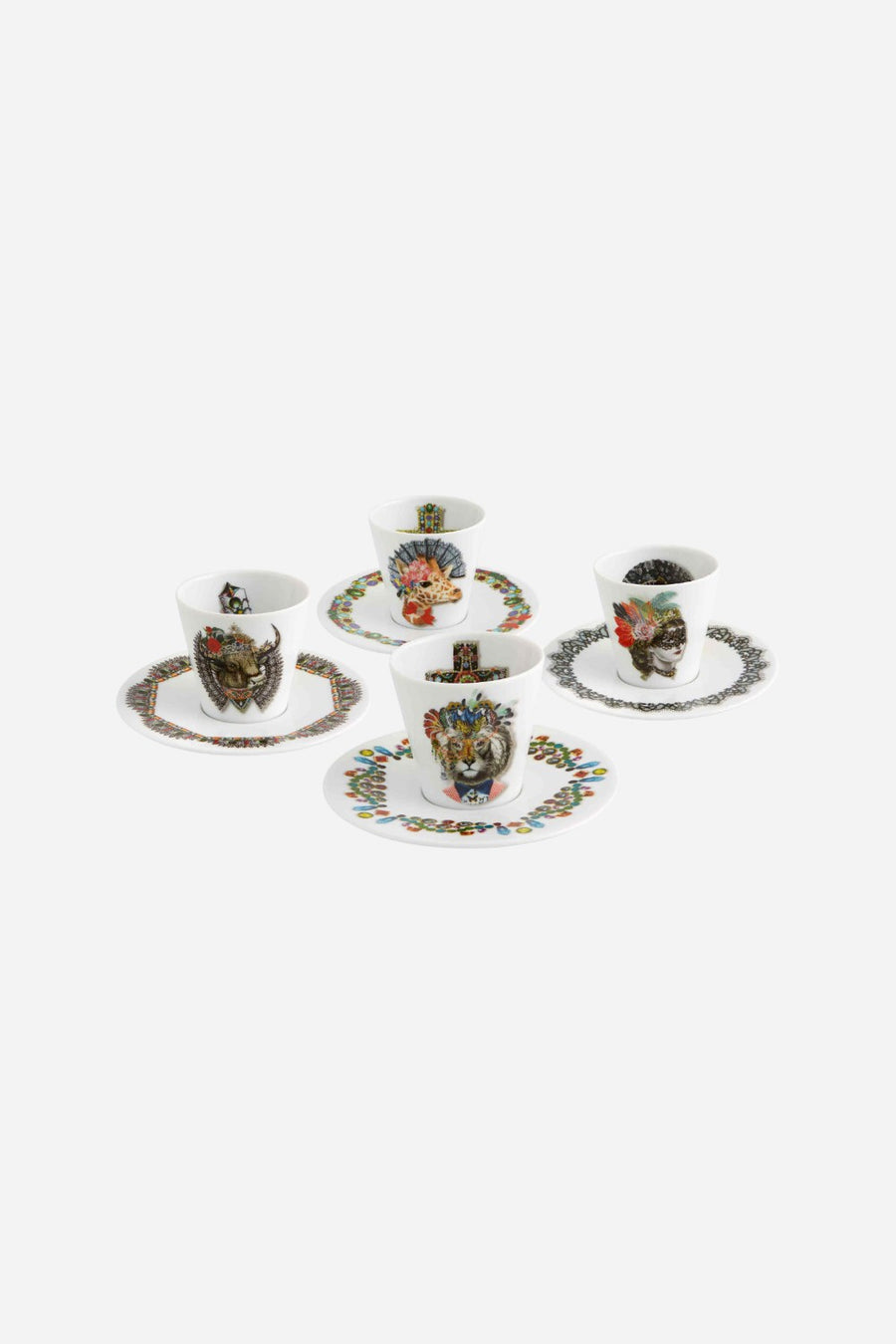 Vista Alegre Christian Lacroix Love Who You Want Coffee Cups & Saucers - Set of 4