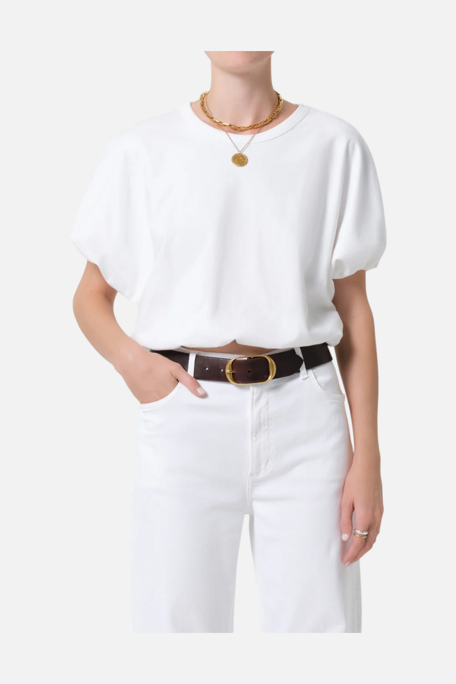 Citizens of Humanity Gia Bubble Tee in Soft White