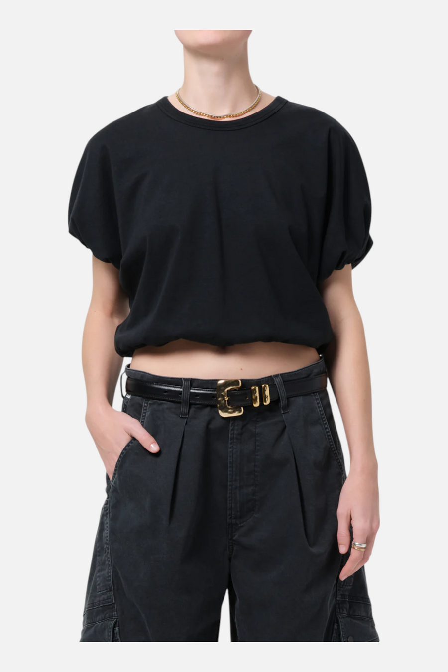 Citizens of Humanity Gia Bubble Tee in Washed Black