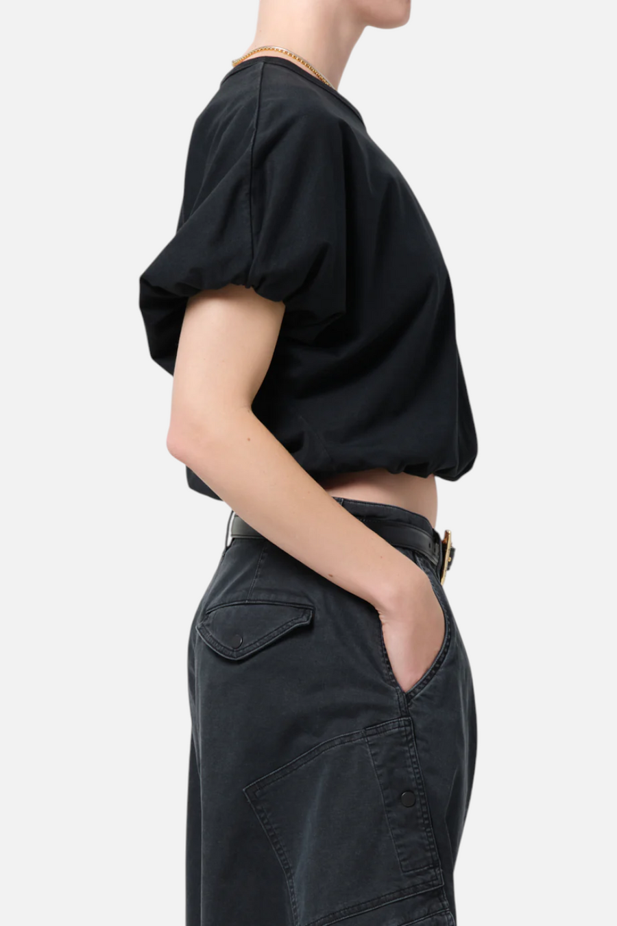 Citizens of Humanity Gia Bubble Tee in Washed Black