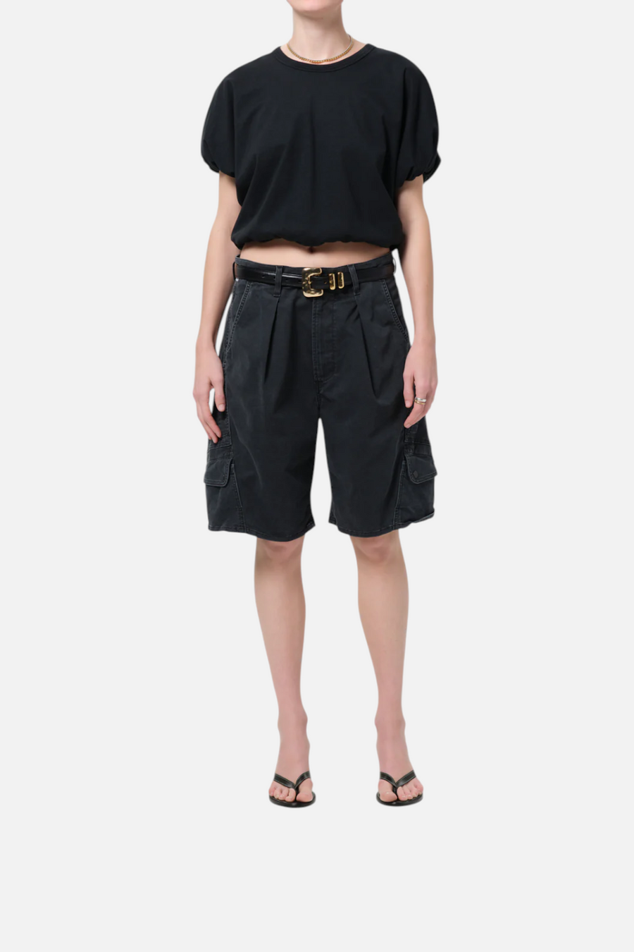 Citizens of Humanity Gia Bubble Tee in Washed Black