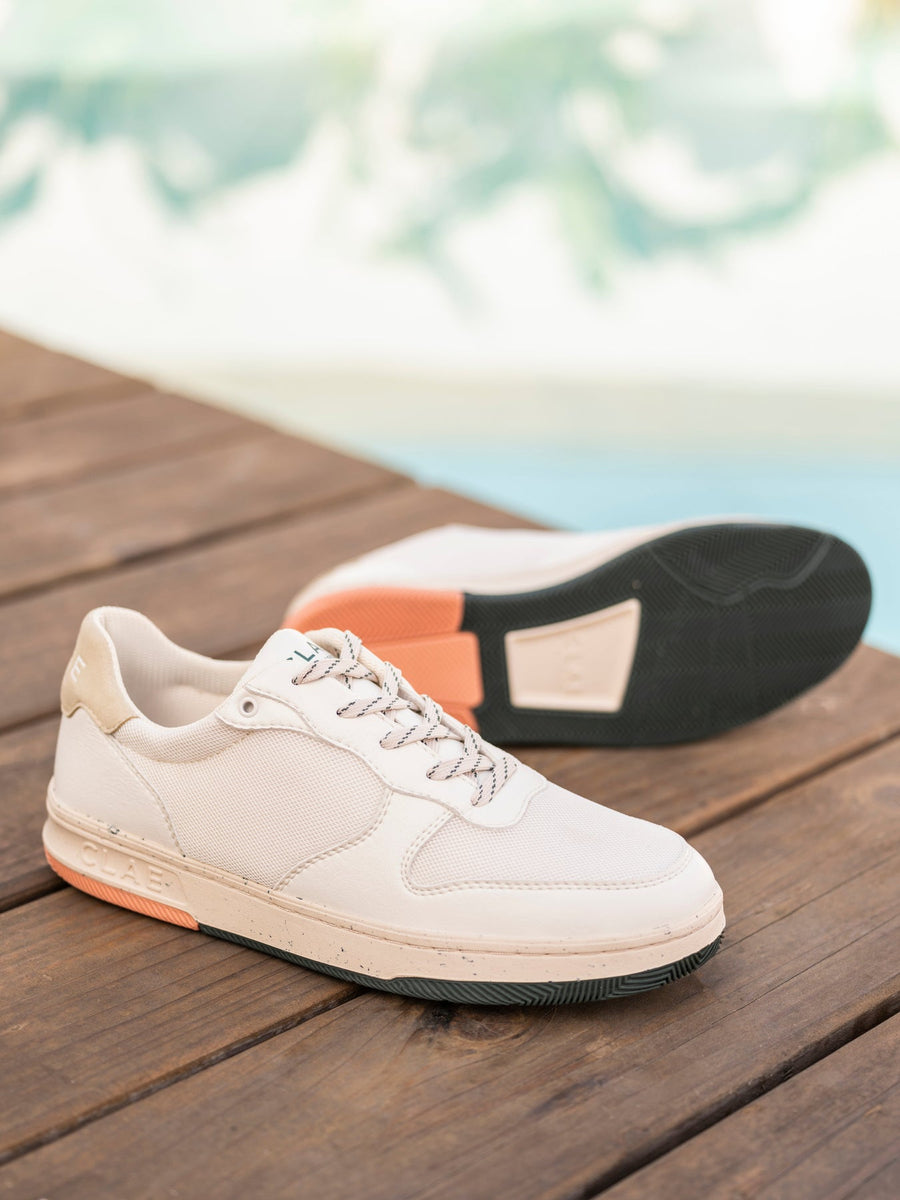 Clae Men's Malone Lite Sneakers in Off-White Trekking Green Sunset