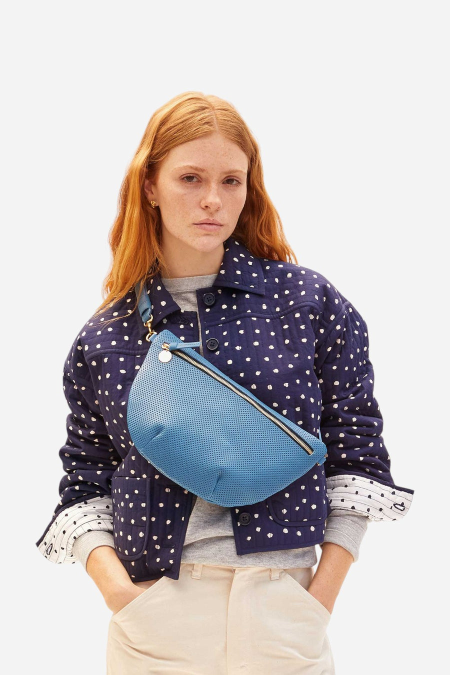 Clare V Grande Fanny in Desert Blue Perf