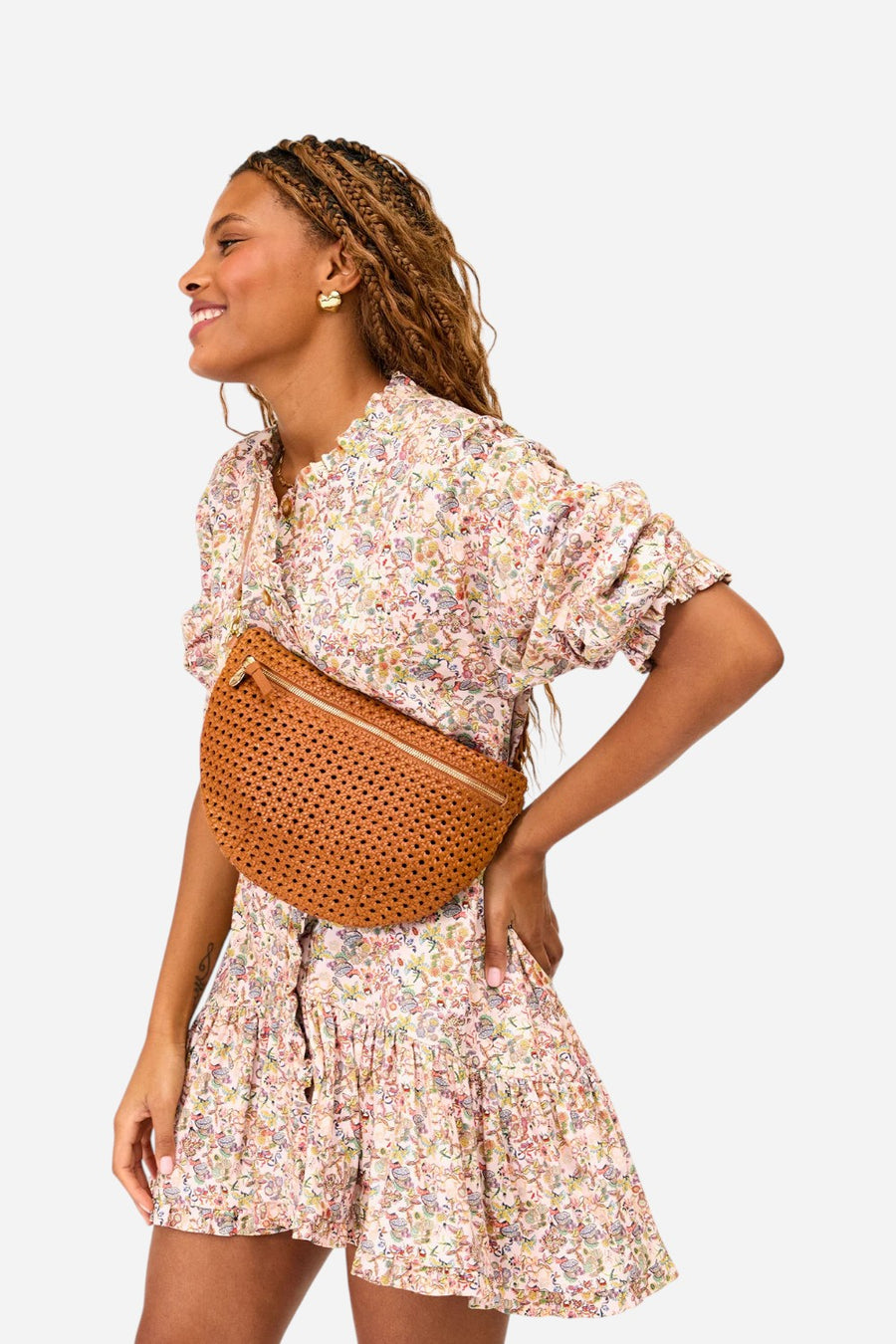 Clare V Grande Fanny in Tan Rattan