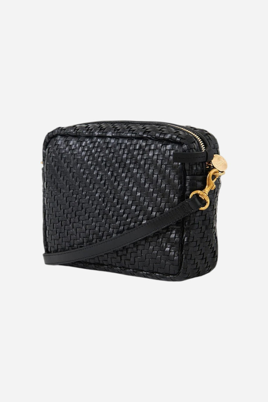 Clare V Midi Sac in Black Zig-Zag