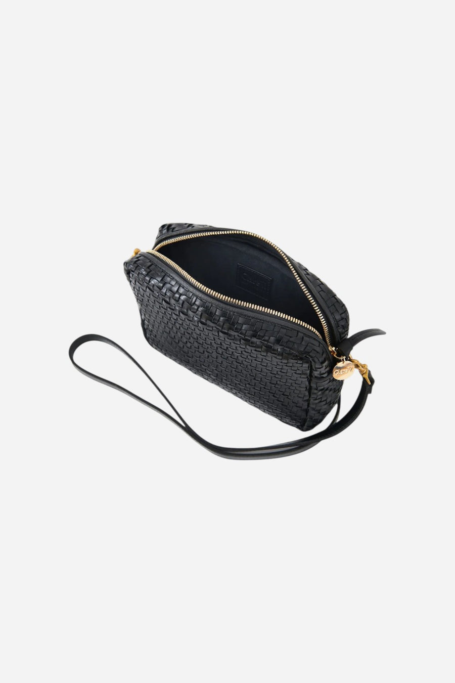 Clare V Midi Sac in Black Zig-Zag
