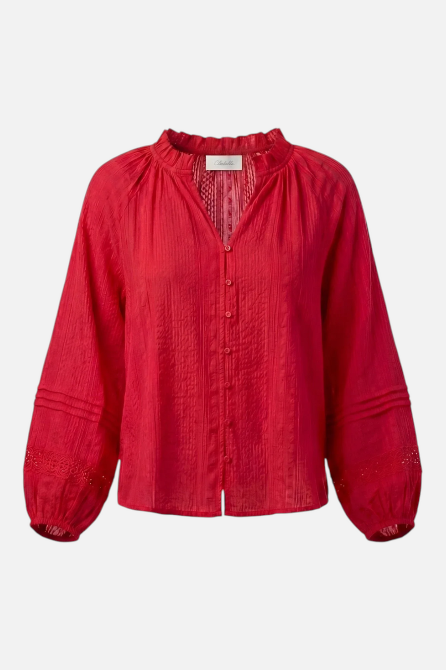 Cleobella Organic Cotton Seersucker Alicia Blouse in Goji Berry
