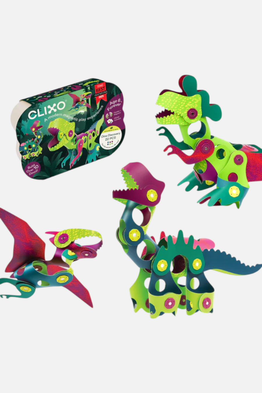 Clixo Dino Discovery Pack Magnetic Toys