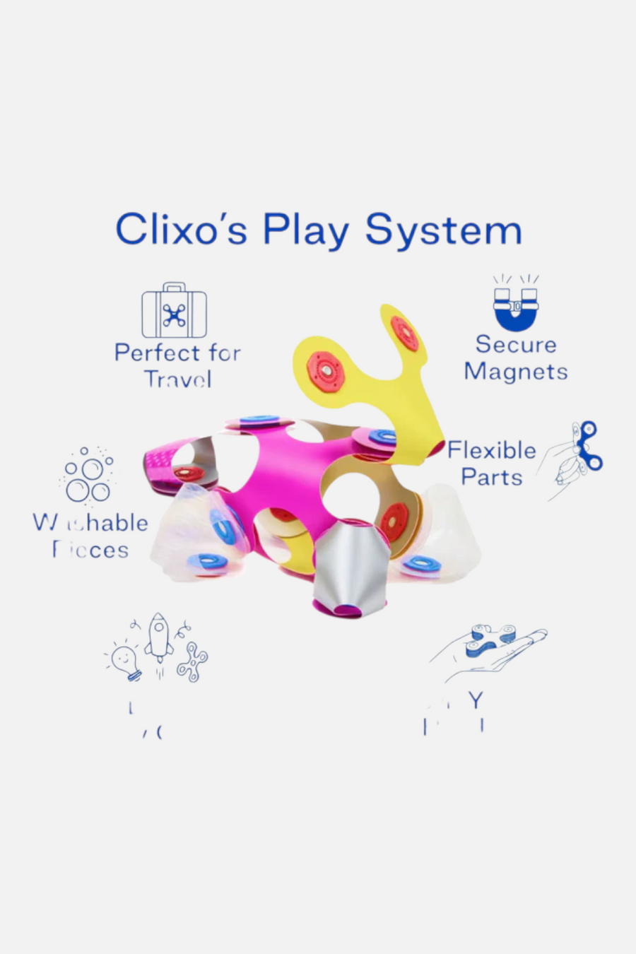 Clixo Tiny & Mighty Sparkle Magnetic Toy