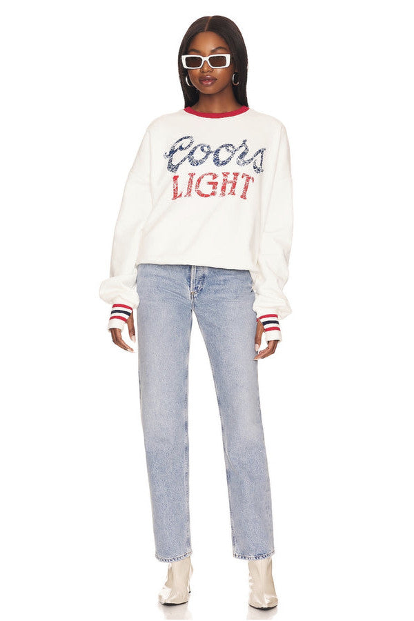 Laundry Room Coors Light 1980 Jump Jumper in White / Red
