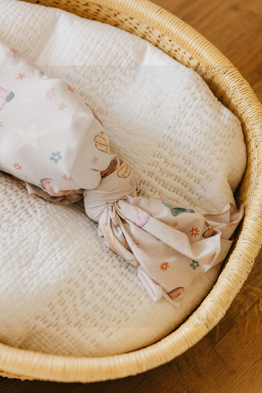 Copper Pearl Cheyenne swaddle blanket, folded.