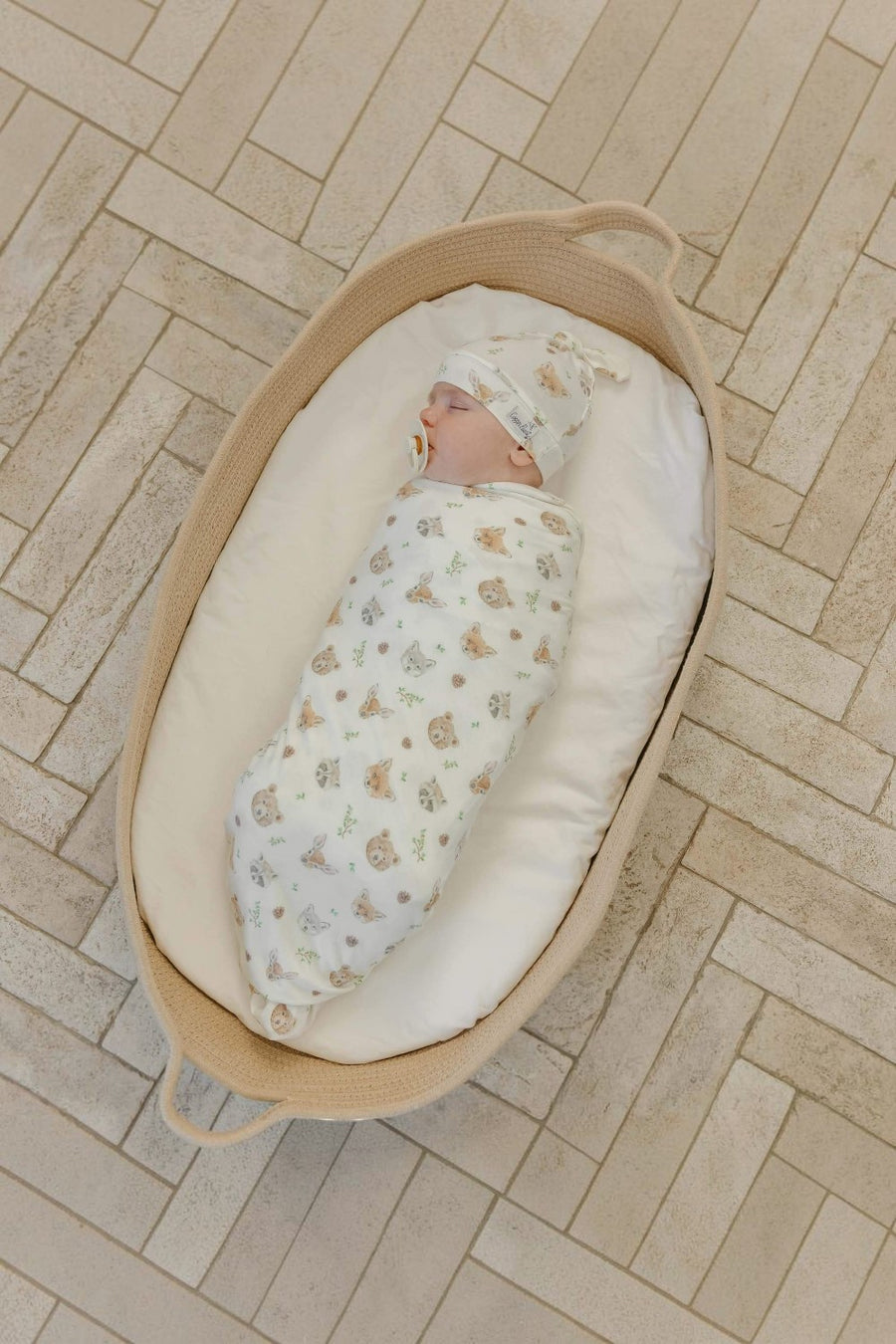 Copper Pearl Wilder swaddle blanket, print detail.
