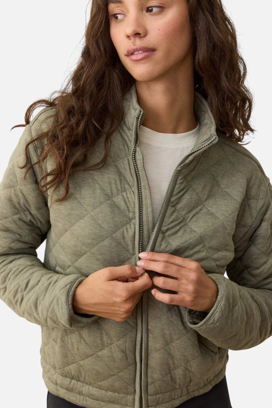Marine Layer Corbet Quilted Jacket in Olive
