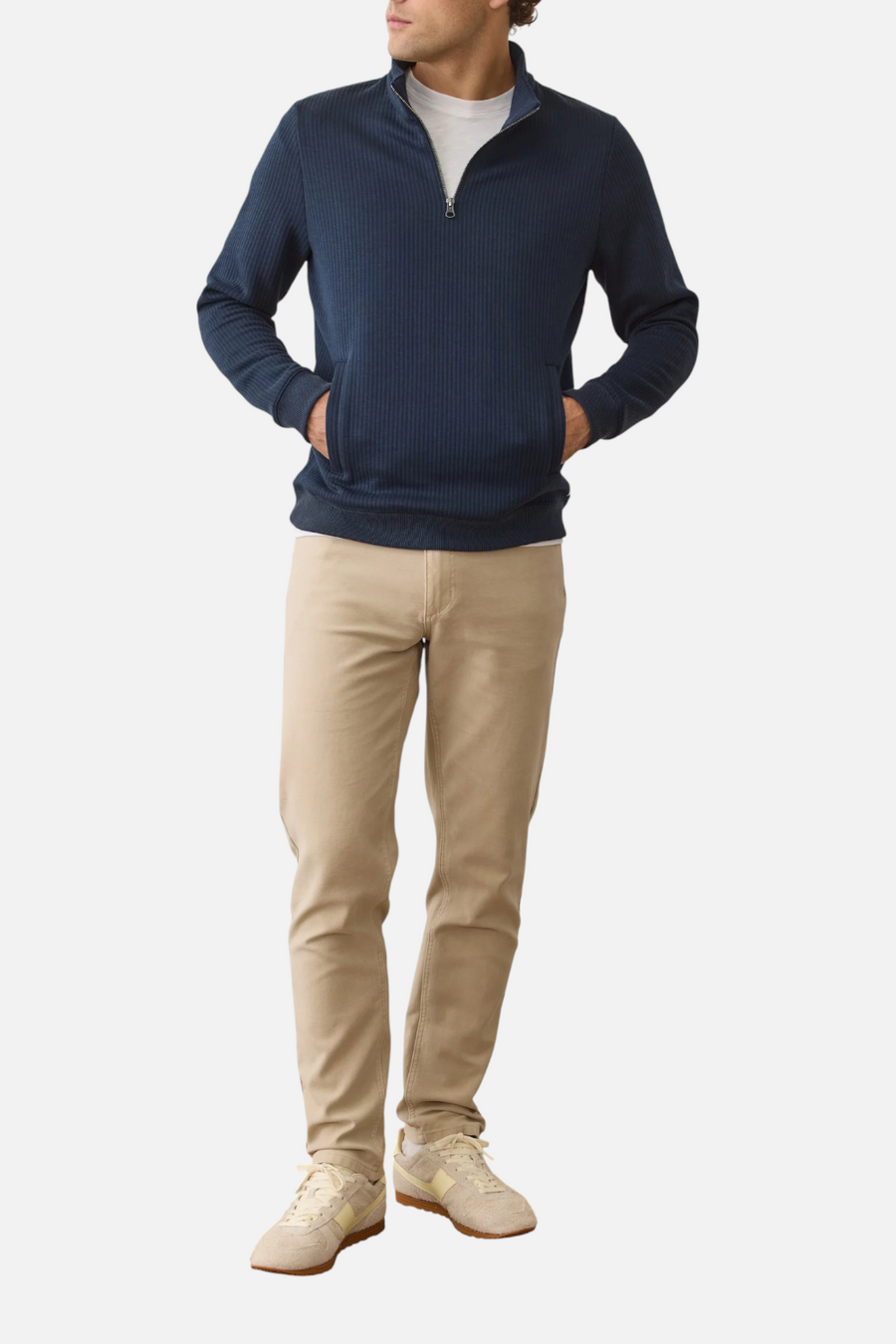 Marine Layer Men's Corbet Quilted 1/4 Zip in Navy