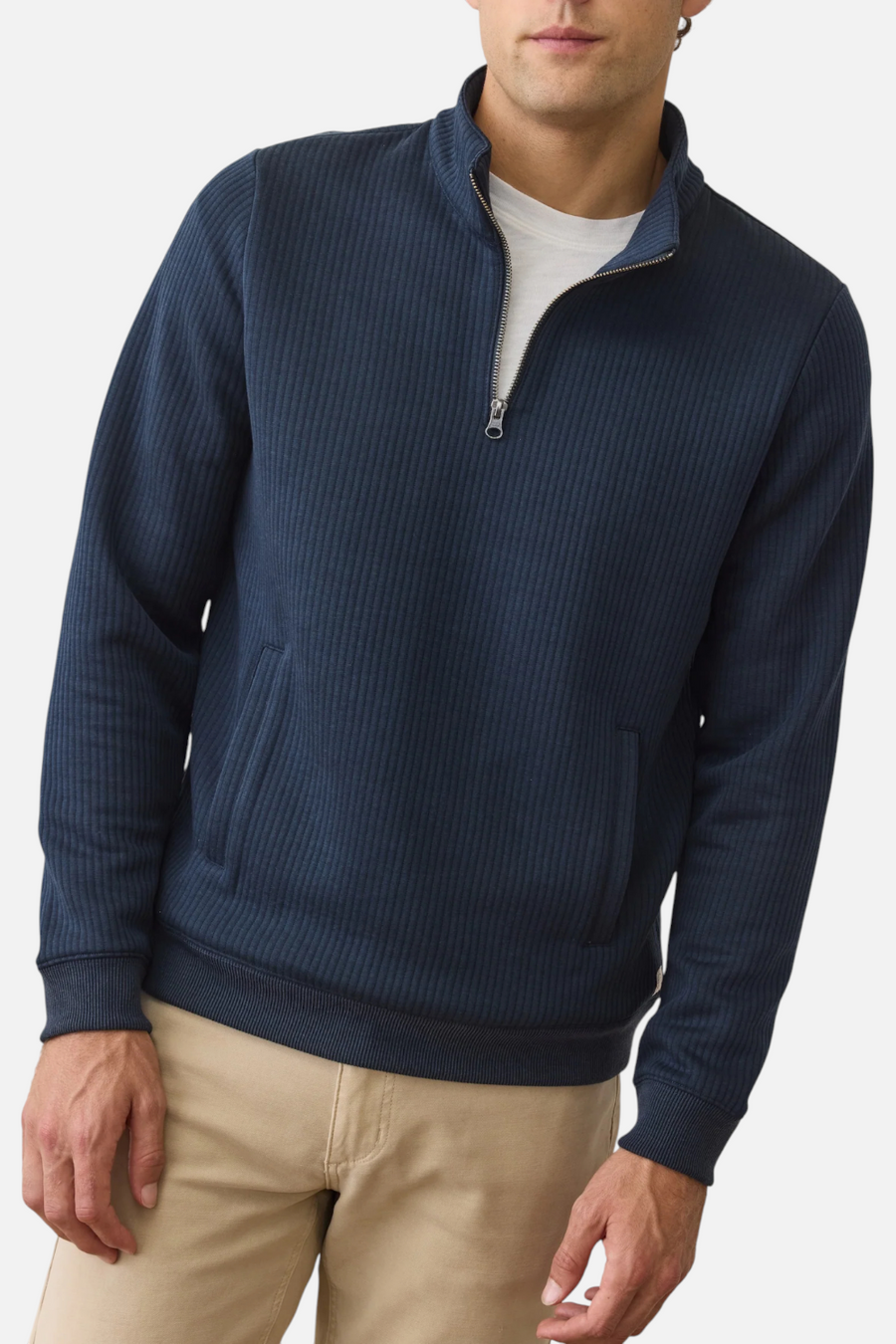 Marine Layer Men's Corbet Quilted 1/4 Zip in Navy