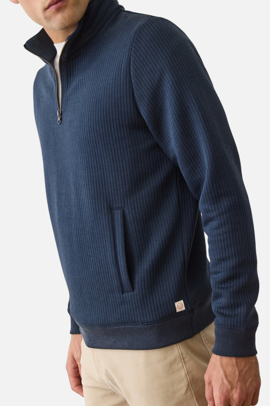 Marine Layer Men's Corbet Quilted 1/4 Zip in Navy