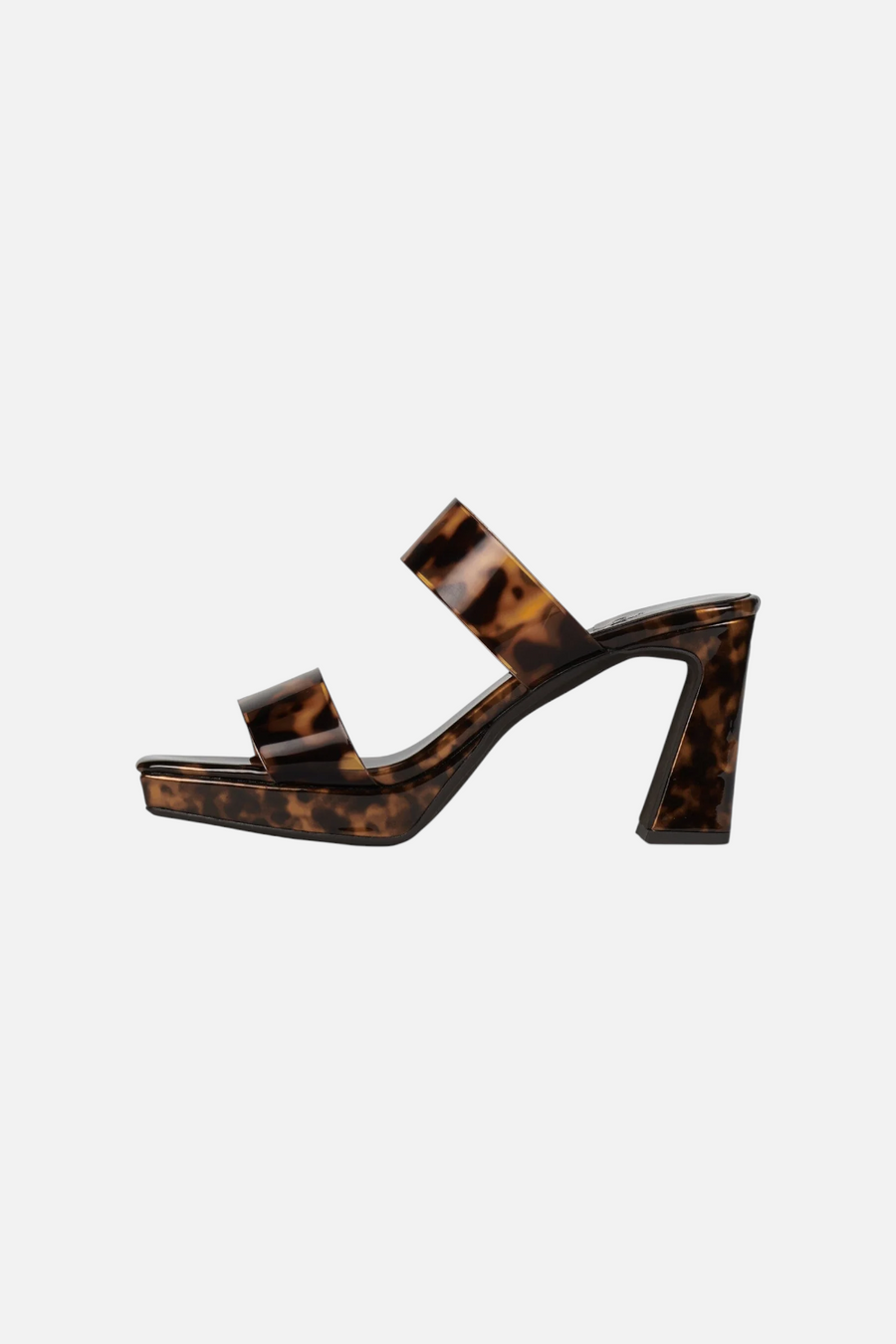 Danity Square-Toe Strappy Platform Sandal in Tortoise