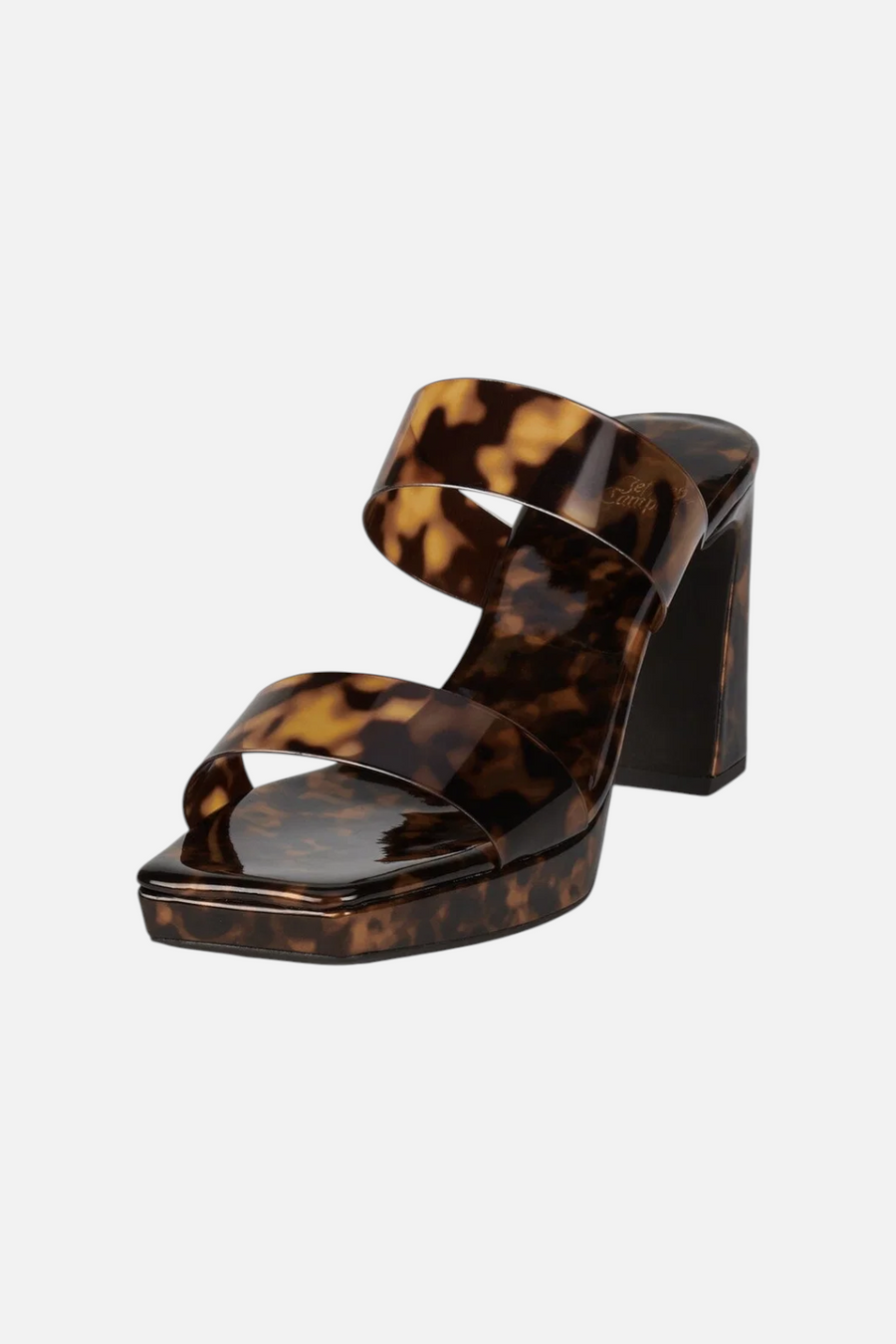 Danity Square-Toe Strappy Platform Sandal in Tortoise