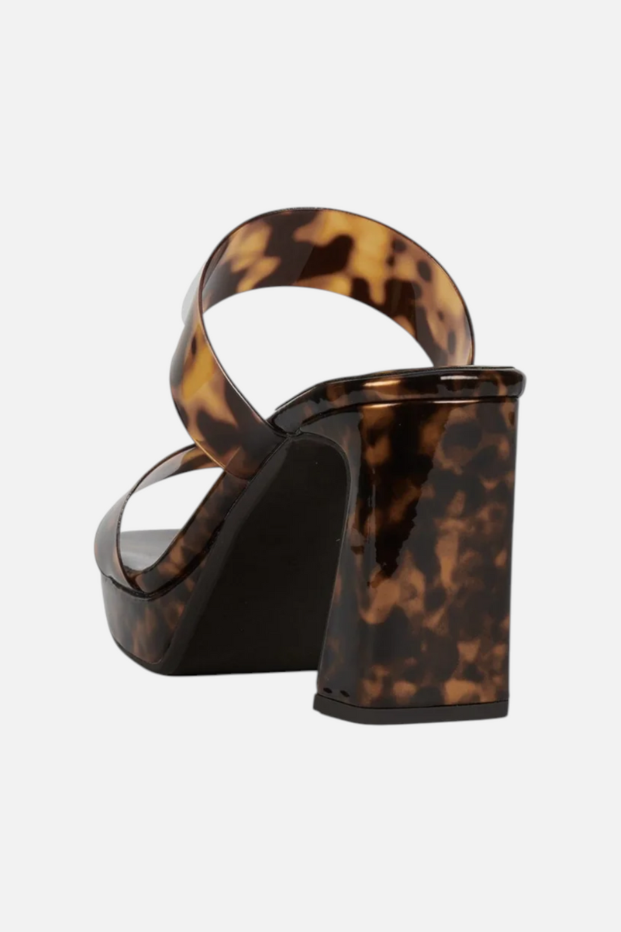 Danity Square-Toe Strappy Platform Sandal in Tortoise