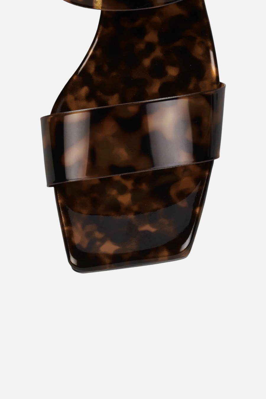 Danity Square-Toe Strappy Platform Sandal in Tortoise