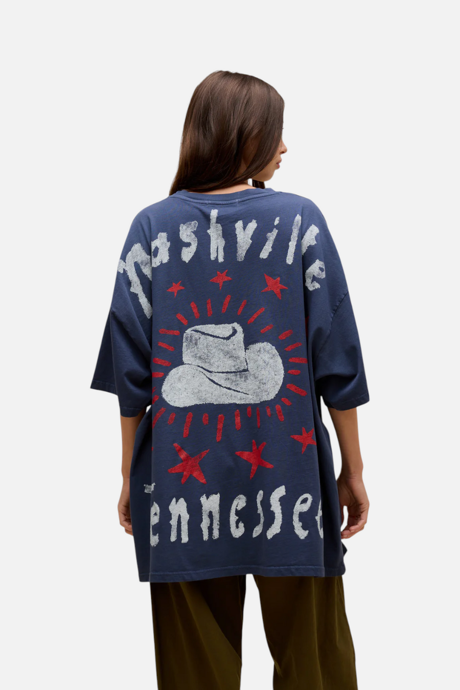 Daydreamer LA Johnny Cash Doodles One-Size Tee in Navy