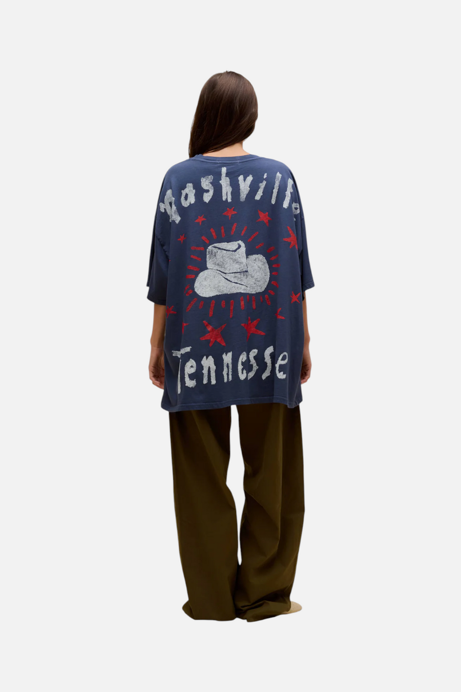 Daydreamer LA Johnny Cash Doodles One-Size Tee in Navy