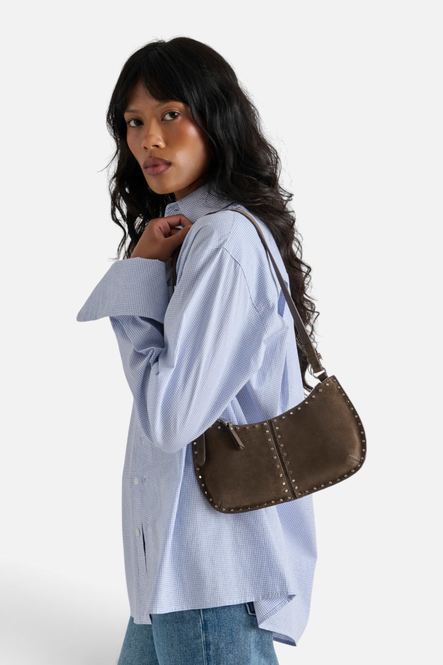 Dolce Vita Axelle Shoulder Handbag in Dark Taupe