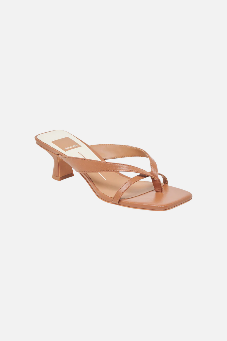 Dolce Vita Brevel Wide Heels in Saddle Leather – front view