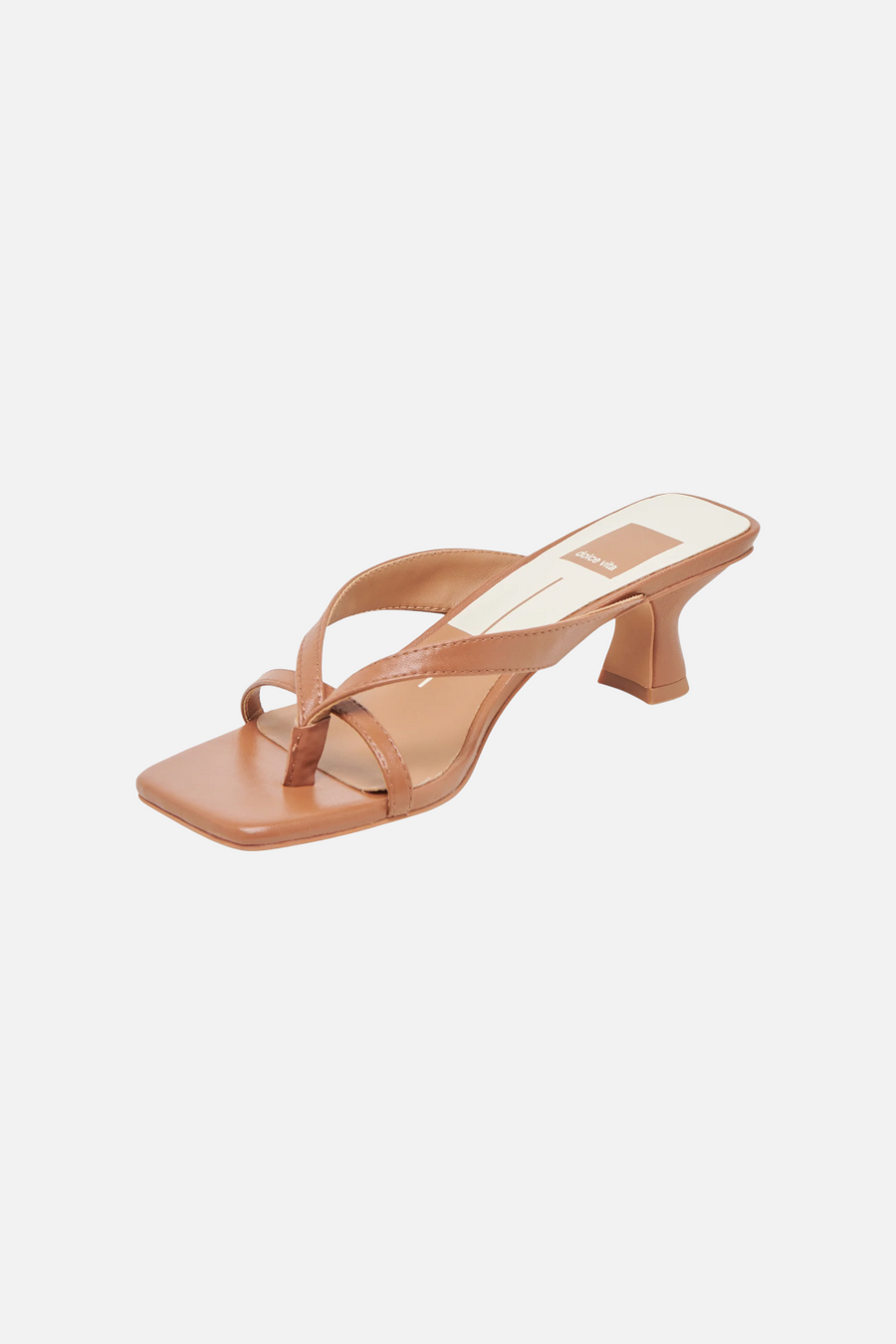 Dolce Vita Brevel Wide Heels in Saddle Leather – detail