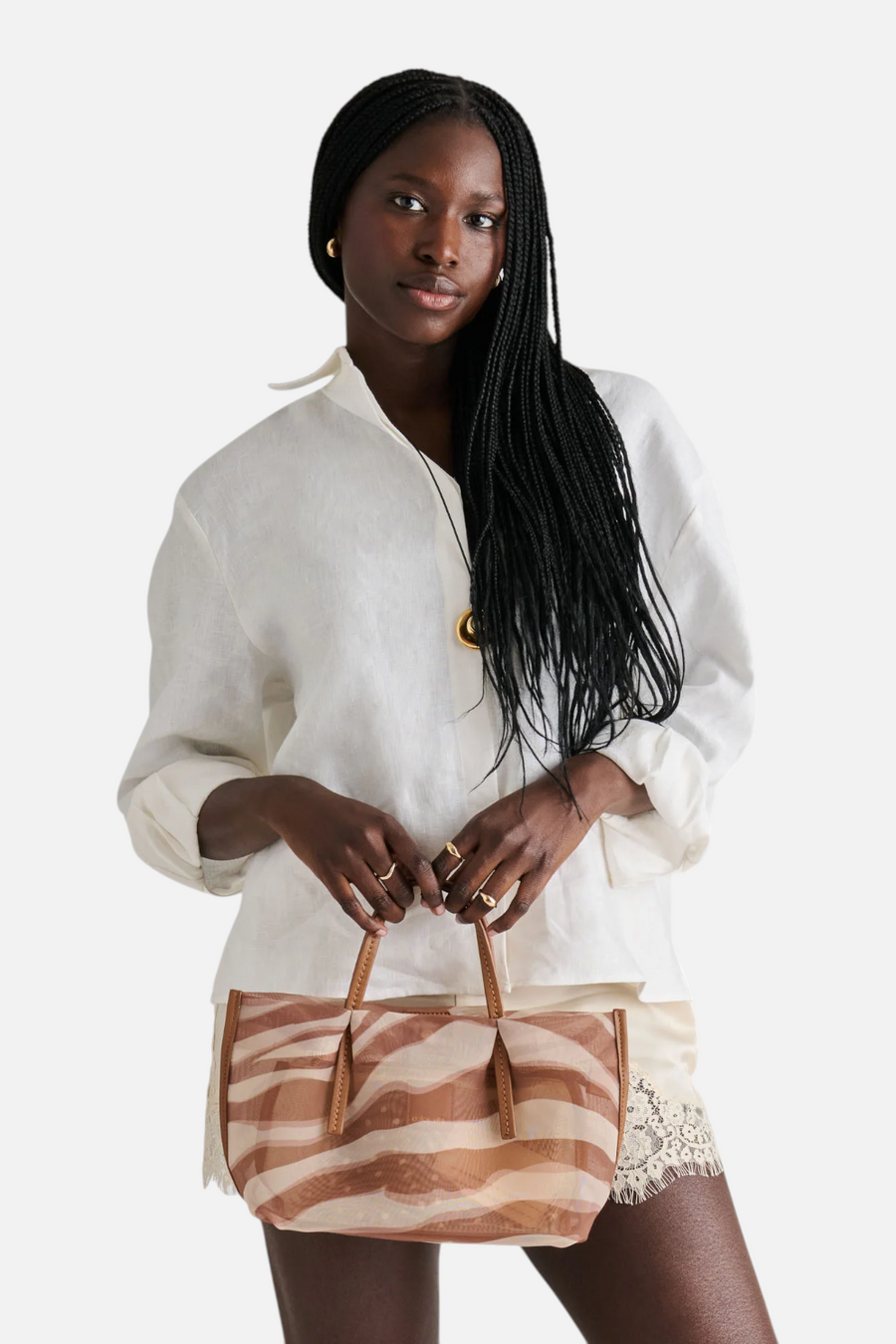 Dolce Vita Selene Handbag in Zebra Mesh