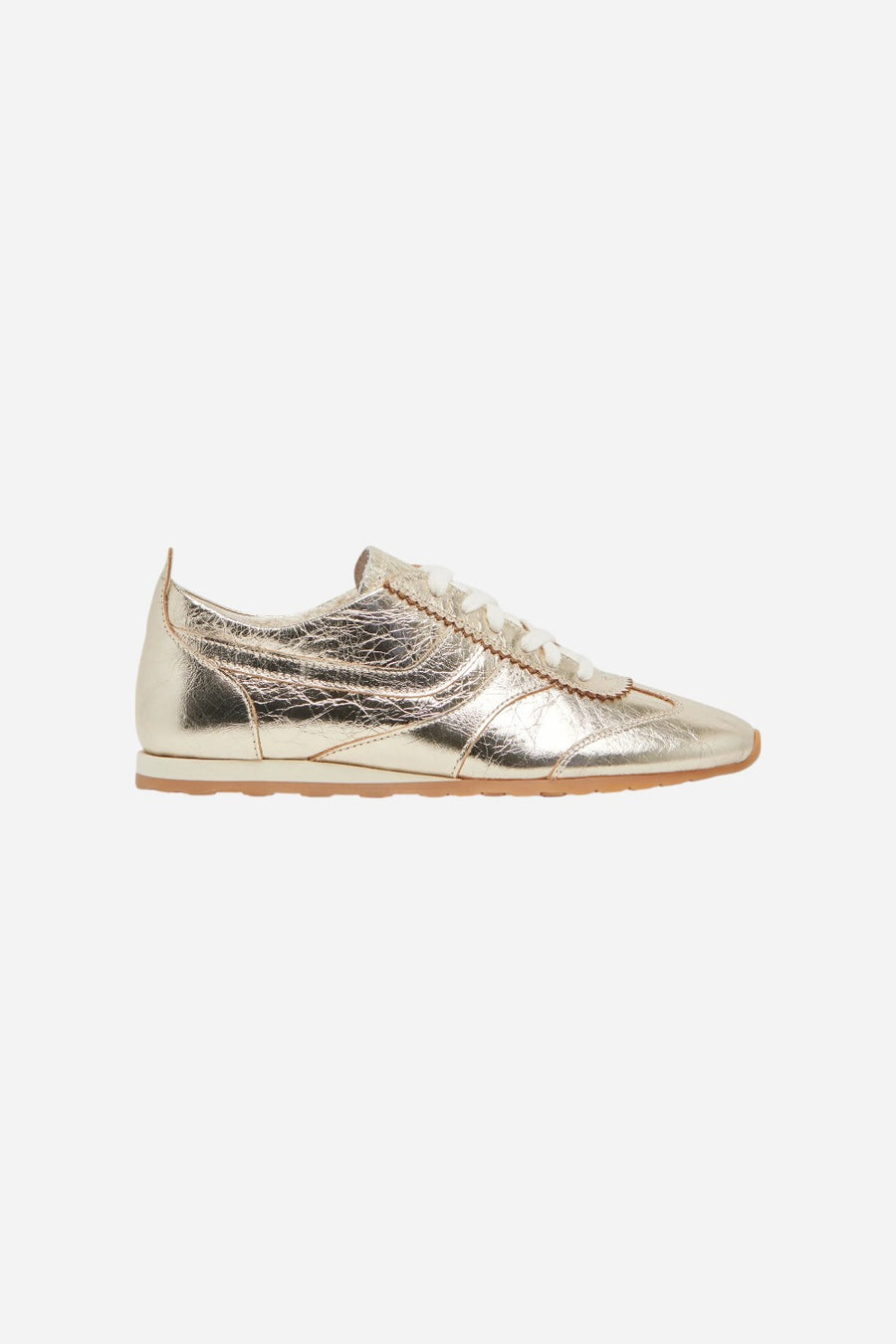 Dolce Vita Delany Sneakers in Light Gold Crinkle Patent