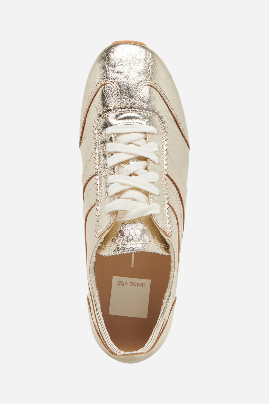 Dolce Vita Delany Sneakers in Light Gold Crinkle Patent