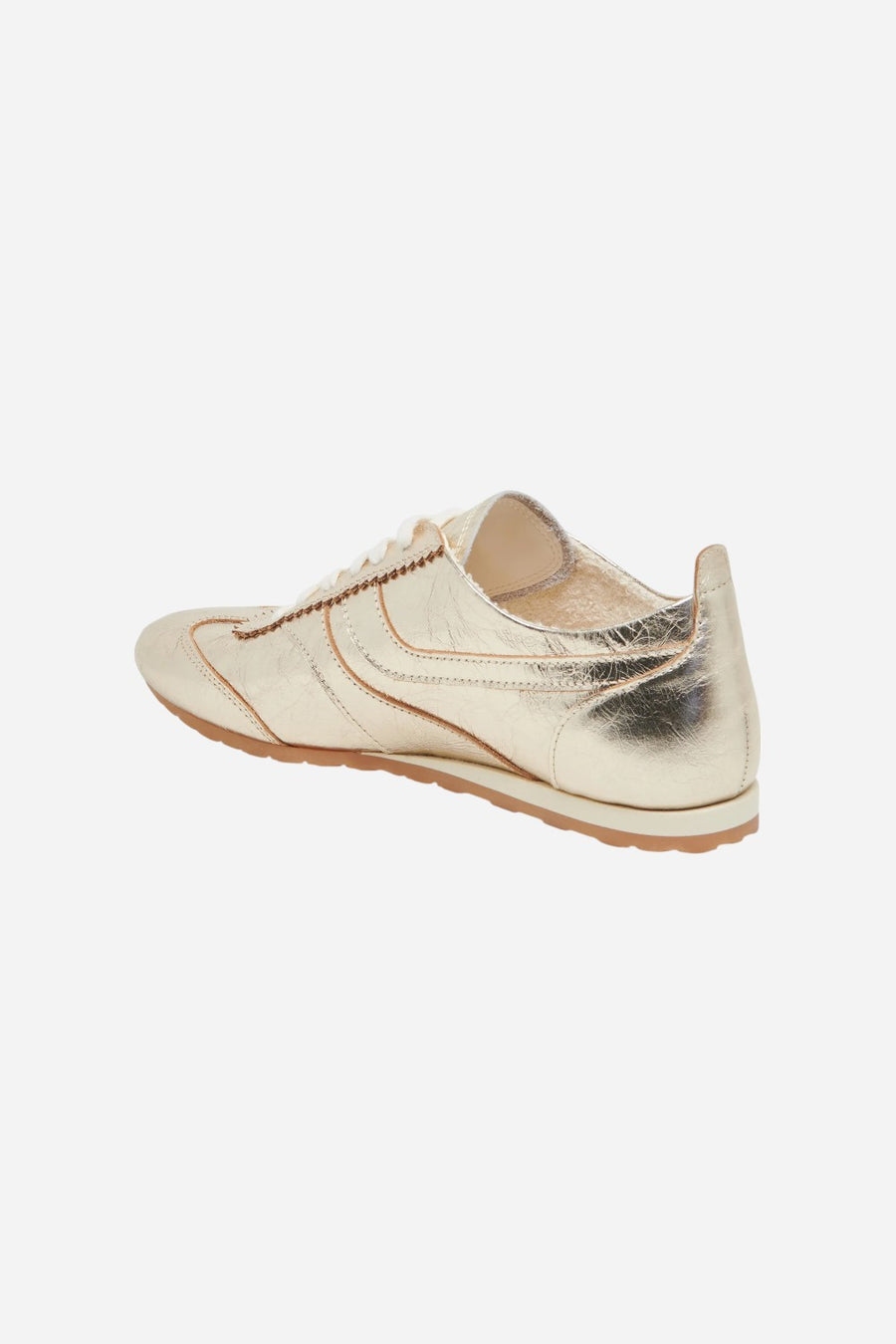 Dolce Vita Delany Sneakers in Light Gold Crinkle Patent