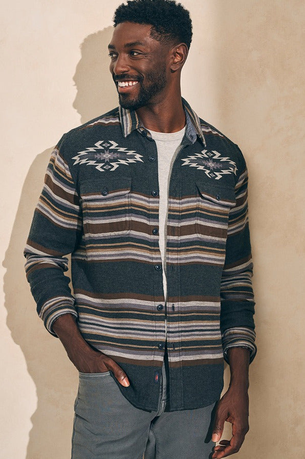 Faherty Doug Good Feather Canyon Overshirt in Desert Blackstar Serape