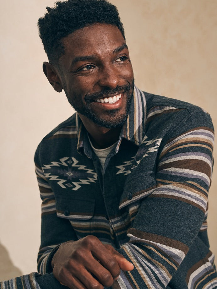 Faherty Doug Good Feather Canyon Overshirt in Desert Blackstar Serape