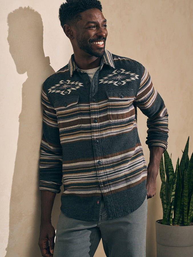 Faherty Doug Good Feather Canyon Overshirt in Desert Blackstar Serape