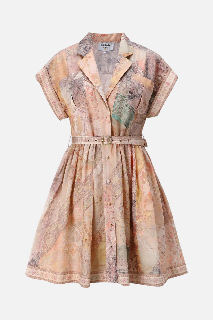 Dream Catcher Nicole Patchwork Print Dress