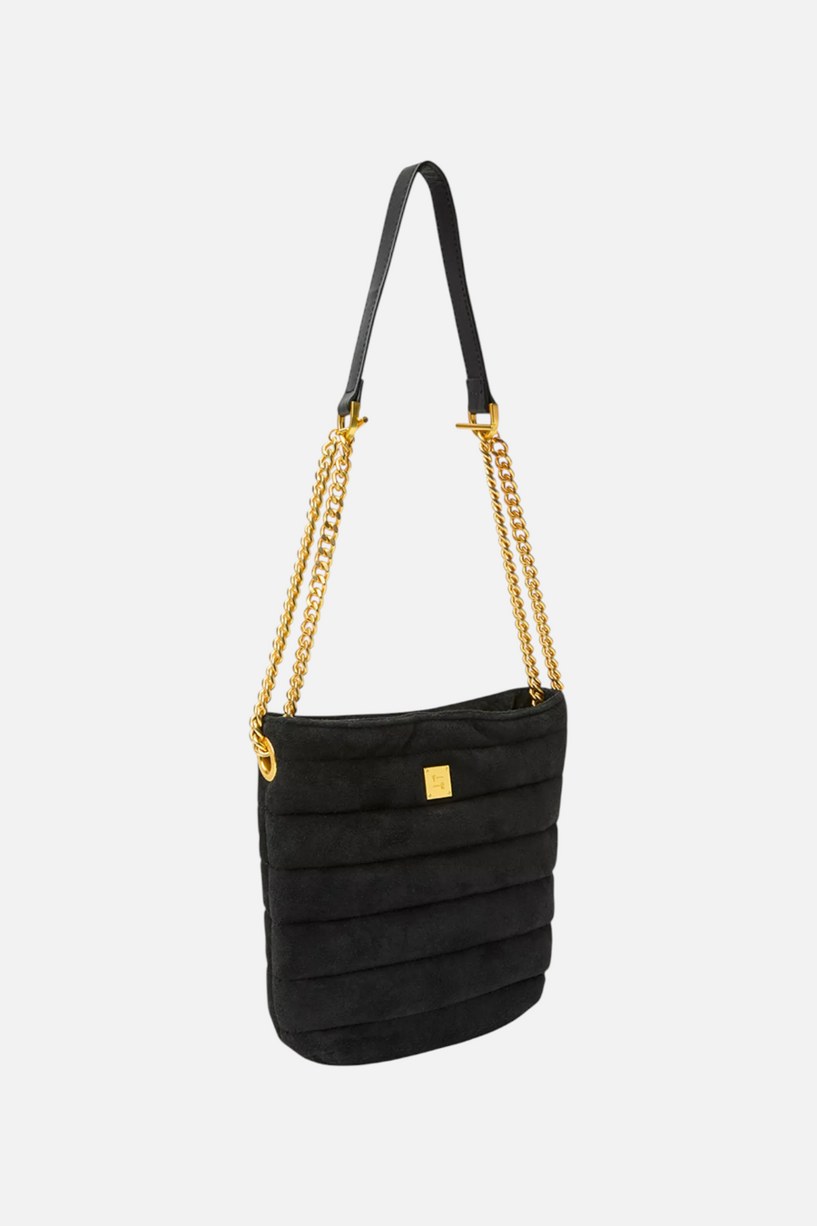 Think Royln Dream Stash Black Suede Shoulder Bag